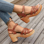 High Heels Sandals Chunky Platform - Piña Colada