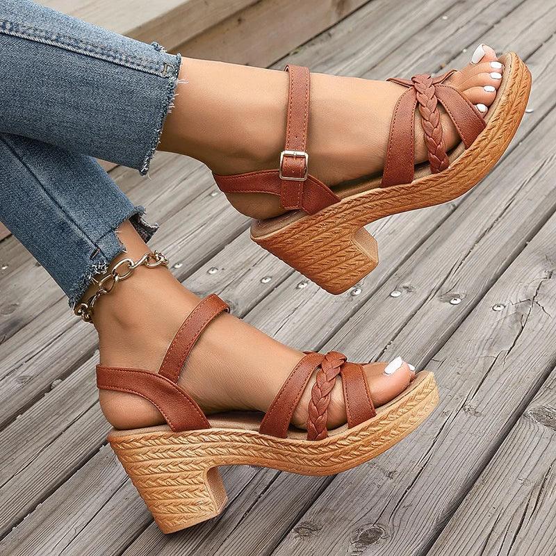 High Heels Sandals Chunky Platform - Piña Colada