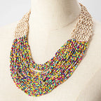 Handmade Small Beaded Necklace - Piña Colada
