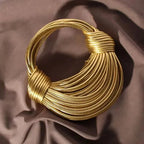 Gold Knotted Noodle Shoulder Bag – Luxury PU Hobo Clutch - Piña Colada
