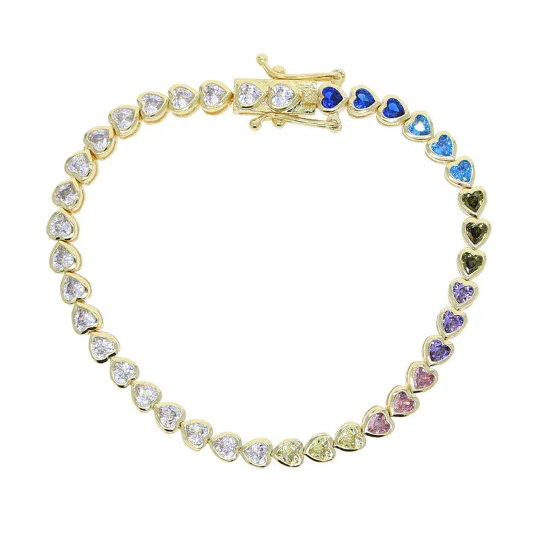 Zirconia Tennis Chain Bracelet - Piña Colada