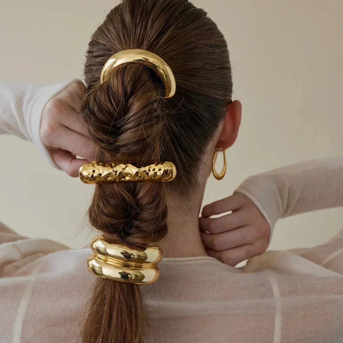 Metal Irregular Double-Layer Hair Bands - Piña Colada