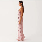 Sequin Backless Long Halter Dress - Piña Colada