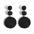 Boho Rattan Drop Earrings - Piña Colada