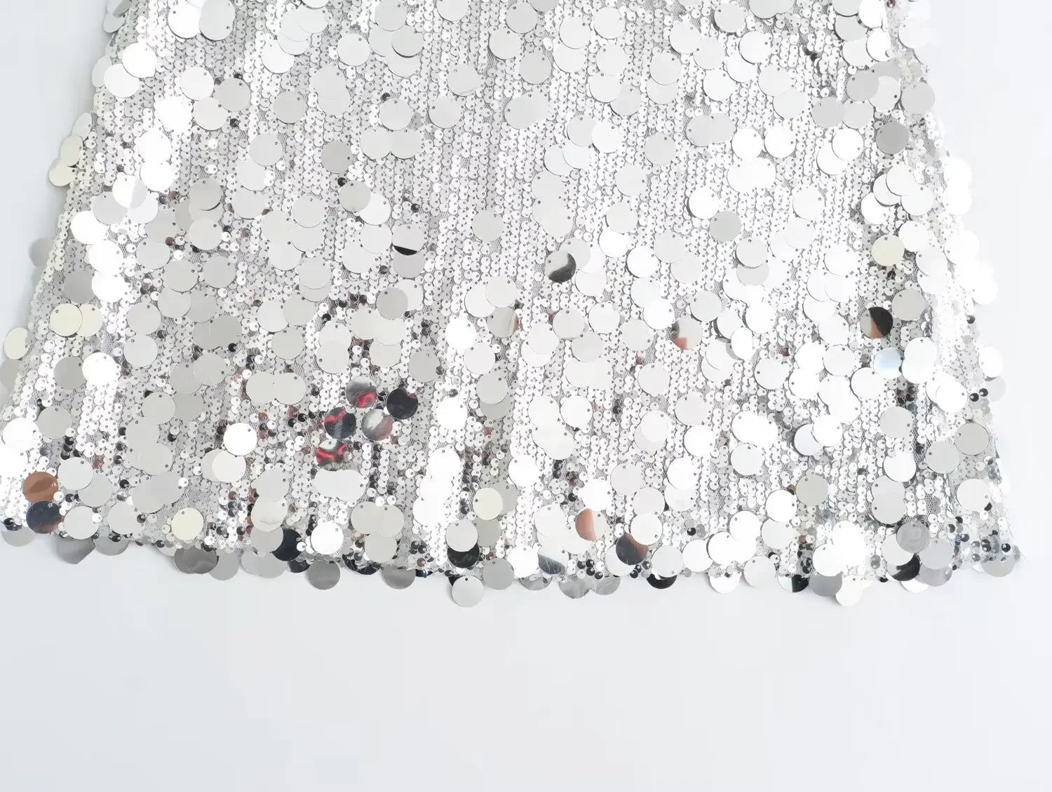 High Waist Sequined Mini Skirt - Piña Colada