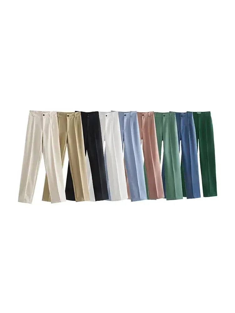 Office Wear Straight Pants - Piña Colada