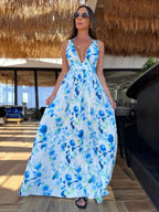 Beach Dress – V-Neck Summer Dress - Piña Colada