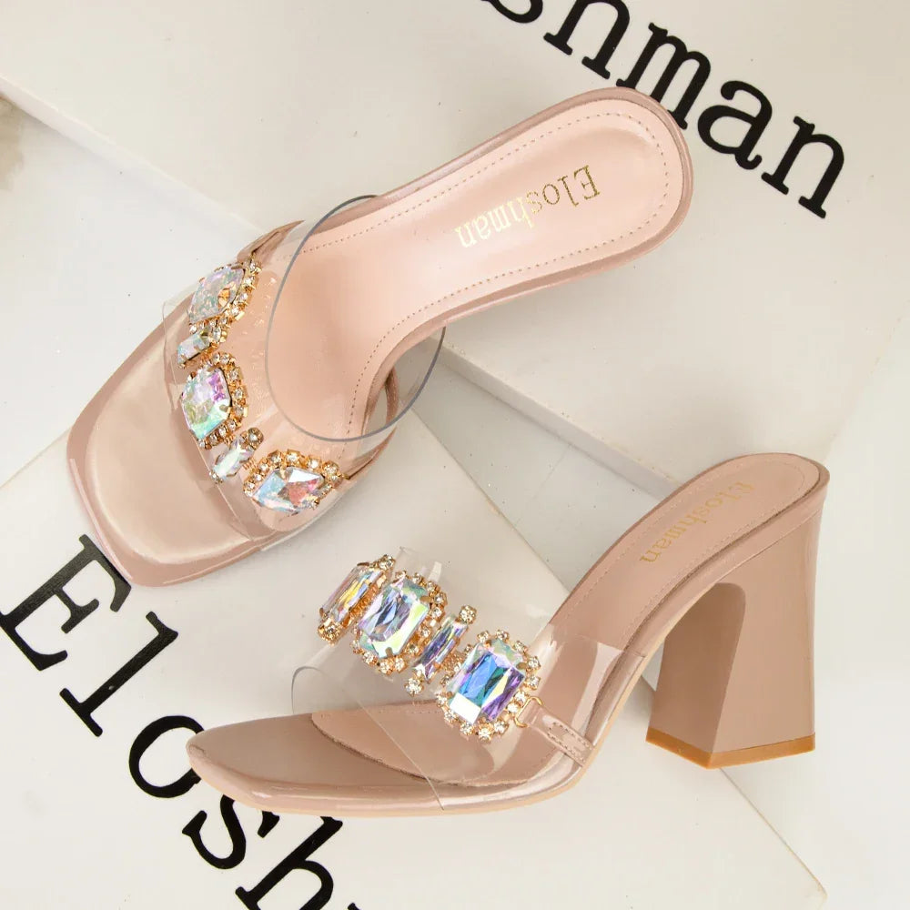 Metal Crystal Sandals - Piña Colada