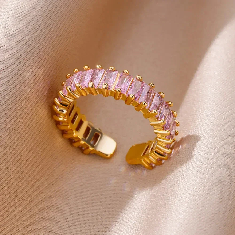 Colorful Cubic Zircon Ring - Piña Colada