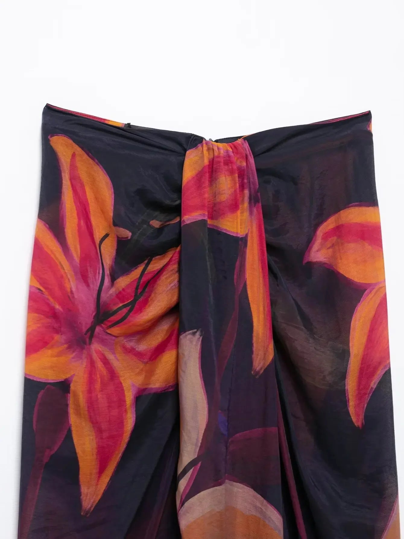 Elegant Women Bohemian Style Floral Print Skirt - Piña Colada