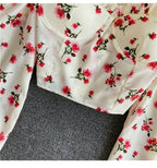 Floral Print Chiffon Top High Waist - Piña Colada