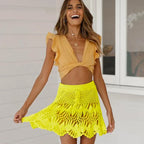 Handmade Crochet Hollow Out Swimwear Cover Up - Piña Colada