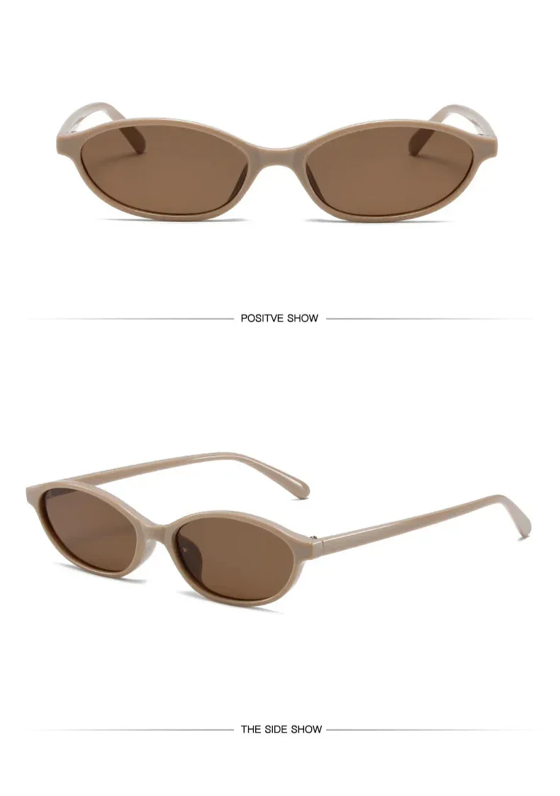 Retro Oval Frame Sunglasses - Piña Colada