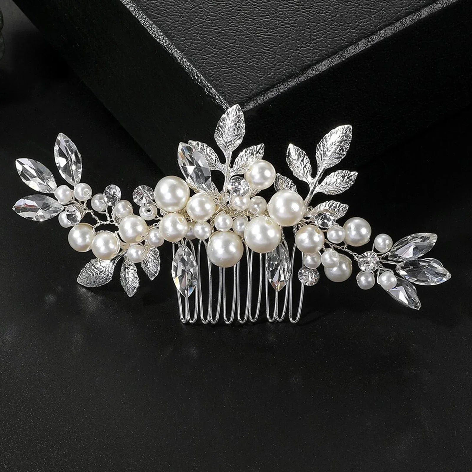 Crystal Pearl Hair Comb Clip - Piña Colada