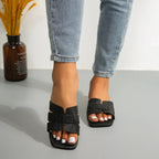 Solid Color Slide Sandals - Piña Colada