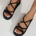 Women’s Gladiator Platform Sandals with Wedge Heel - Piña Colada