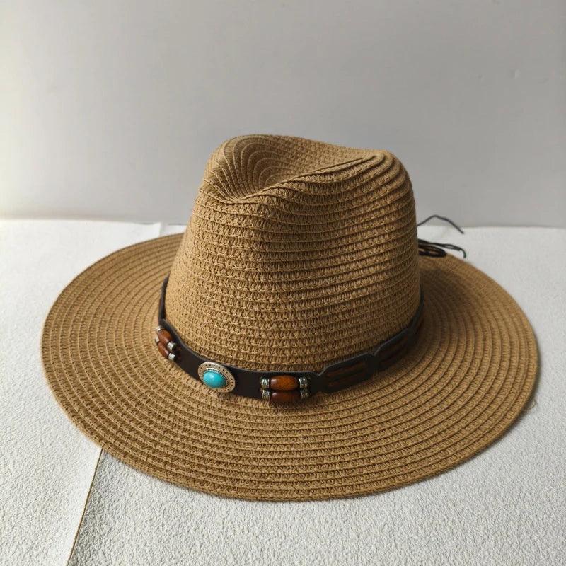 Summer Bohemian Shell Straw Hat - Piña Colada