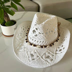 Summer Bohemian Shell Straw Hat - Piña Colada