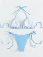 Diamond Rhinestones Halter Bikini - Piña Colada