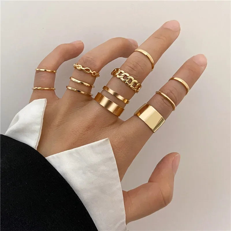 Boho Zircon Rings Set - Piña Colada