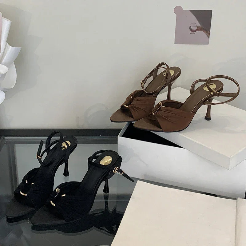 Pointed Toe Thin High Heels Sandals - Piña Colada