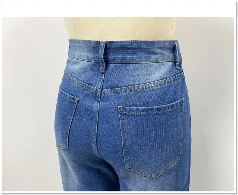 High Waist Coated Wide Leg Jeans – Street Style Elegance - Piña Colada