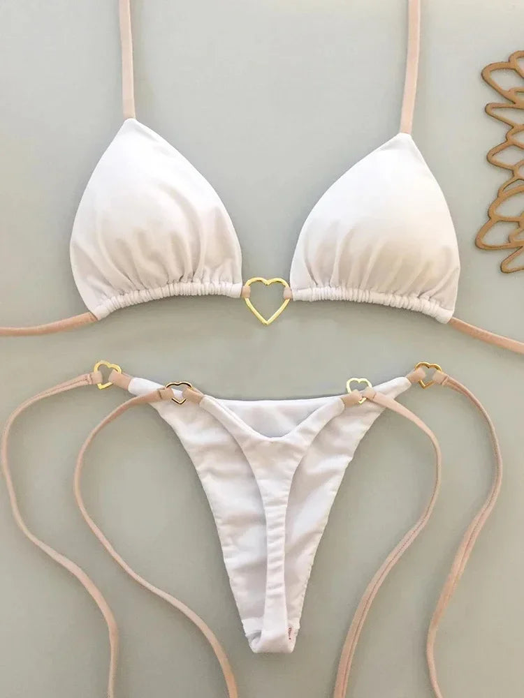 Bikini Low Waist Lace-up - Piña Colada