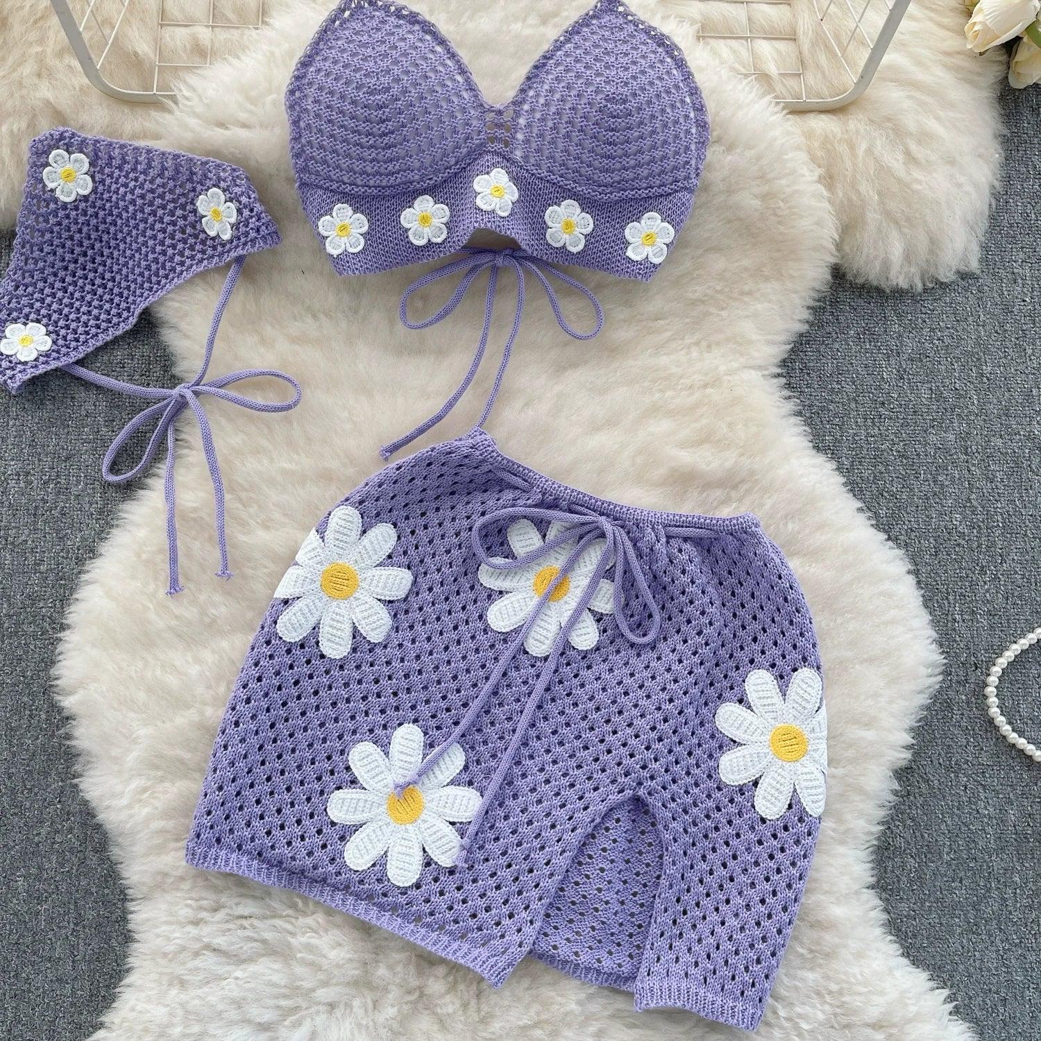 Halter Knit Two-Piece Set - Piña Colada