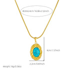 316L Stainless Steel Golden Turquoise Pendant - Piña Colada