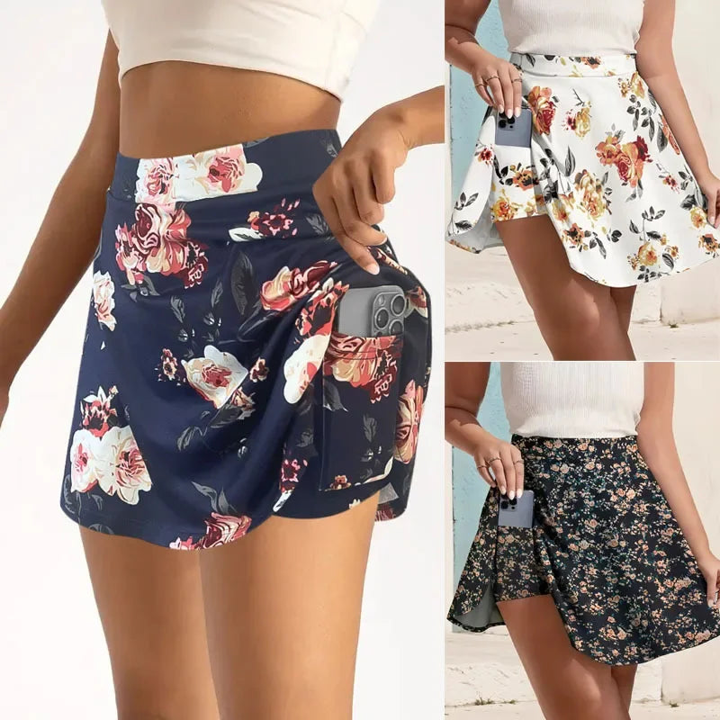 Floral print skirt women's - Piña Colada