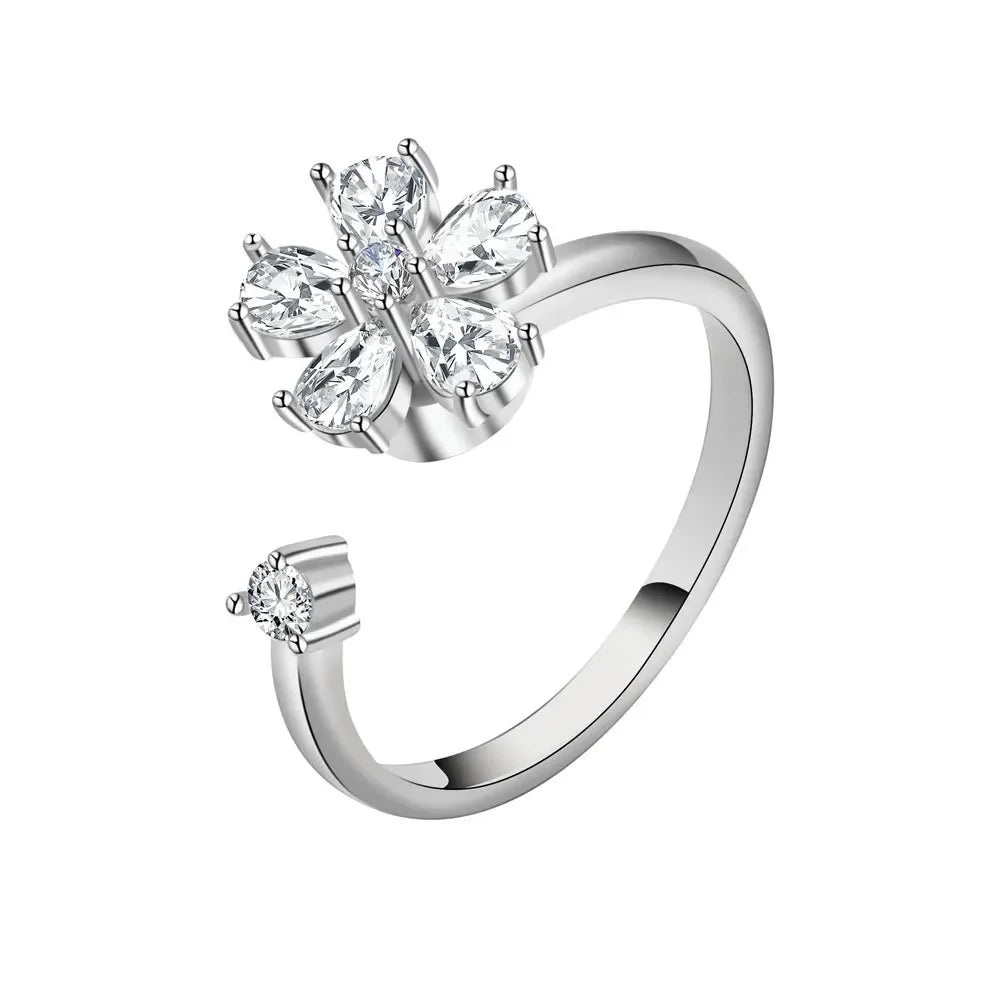 Spinner Ring Crystal Flower - Piña Colada