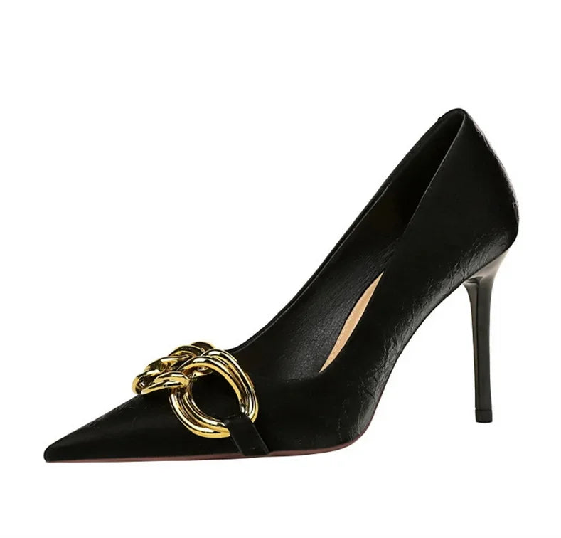 Thin High Heels Shallow Pointed - Piña Colada