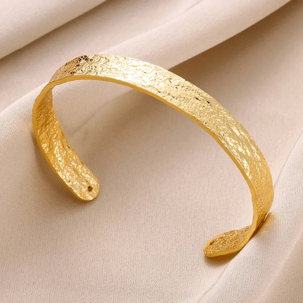 Stainless Steel Wide Bangles - Piña Colada