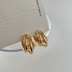 Chunky Stainless Steel Hoop Earrings - Piña Colada