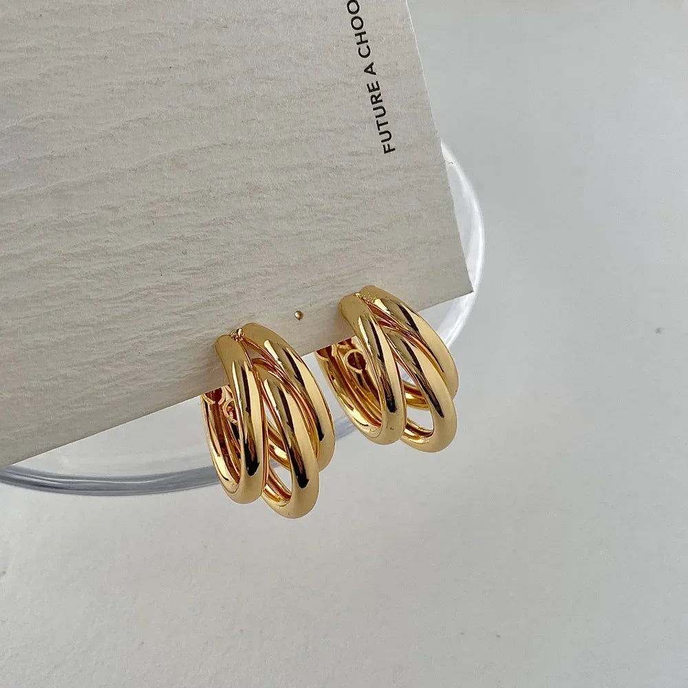 Chunky Stainless Steel Hoop Earrings - Piña Colada