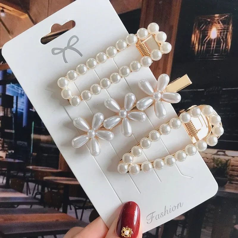 Flower Pearl Hair Clip - Piña Colada