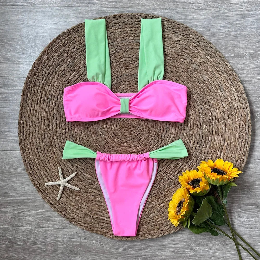 Bikini Set Solid Beachwear - Piña Colada
