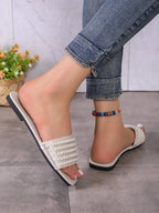 Minimalist Gladiator Flat Sandals - Piña Colada