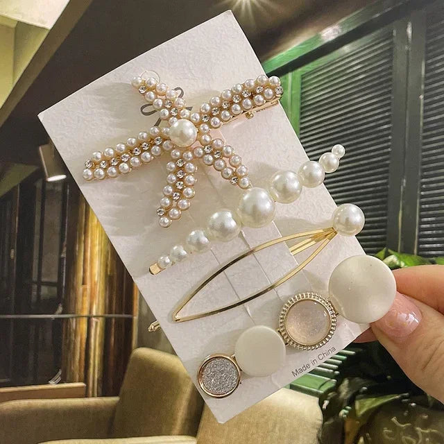 Flower Pearl Hair Clip - Piña Colada