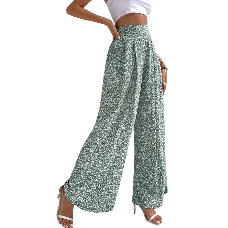 Floral high-waisted pants - Piña Colada