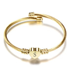 Initial Letter Cuff Bracelet Stainless Steel - Piña Colada