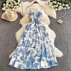 V Neck Dress Sleeveless Ankle Length - Piña Colada