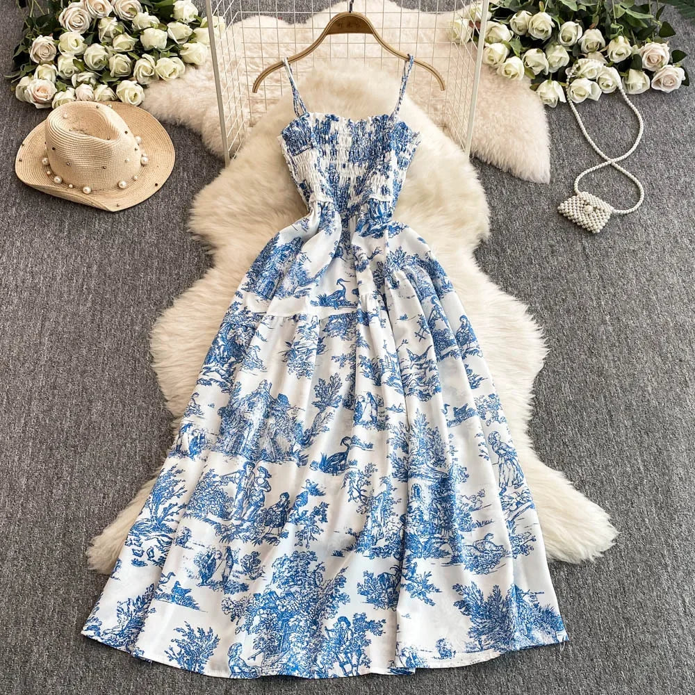 V Neck Dress Sleeveless Ankle Length - Piña Colada