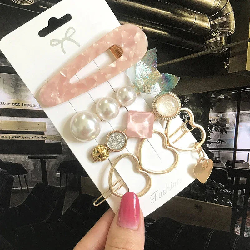3/4pcs Set Pearl Hair Clip - Piña Colada