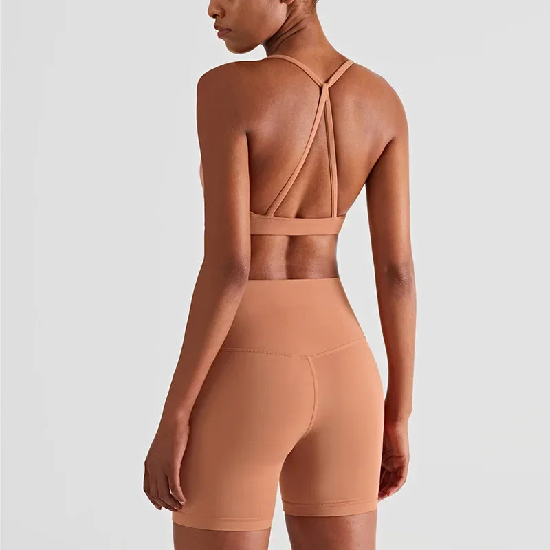 Yoga Shorts Sets High Waist Shorts Breathable