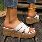 Chunky Wedge Platform Sandals – Summer Comfort Style - Piña Colada