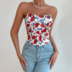 Off Shoulder Tank Top Low Cut Open Back - Piña Colada