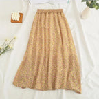 Floral Half Skirt Women's High Waist - Piña Colada