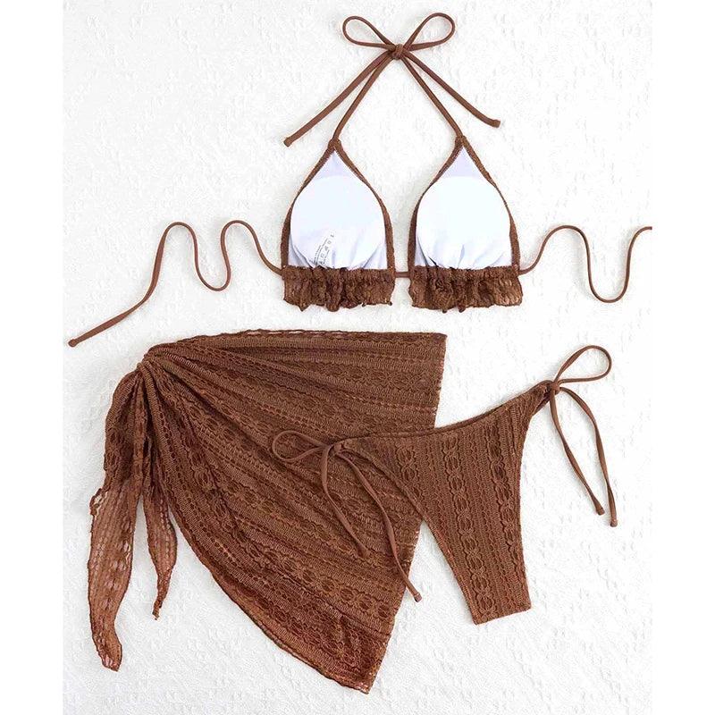 Bikini Set Bathing Suit Ruffles - Piña Colada