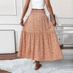 Floral Print Elastic Waist Loose - Piña Colada